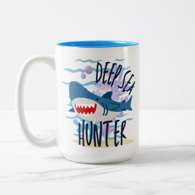 Caneca De Café Em Dois Tons caçador de águas profundas (Esquerda)