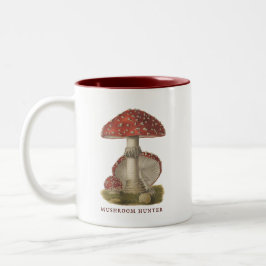 Caneca De Café Em Dois Tons Caçador de Mushroom Vintage Magic Shroom