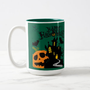 Caneca De Café Em Dois Tons Caçador verde Sussurros do Cemitério