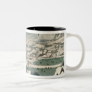 Caneca De Café Em Dois Tons Caçadores na neve - em janeiro de 1565