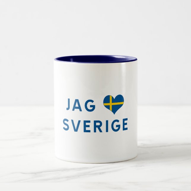 Caneca De Café Em Dois Tons Caças Sweden love Sverige älskar - j (Centro)