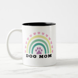 Caneca De Café Em Dois Tons Cachorro Arco Moderno Mãe Monograma