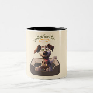 Caneca De Café Em Dois Tons Cachorro Bom que ganhou medalha