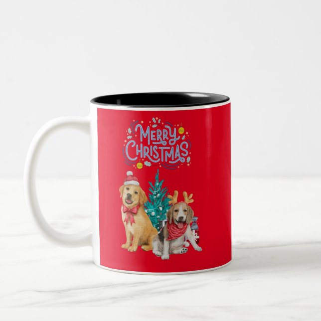 Caneca De Café Em Dois Tons Cachorro-bonito (Esquerda)