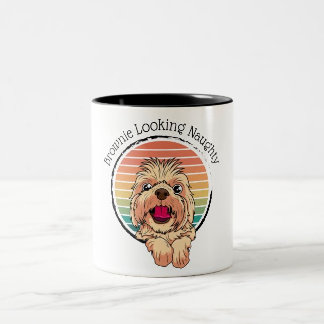 Caneca De Café Em Dois Tons Cachorro Brownie Parecendo Nojento (Centro)