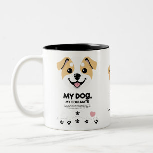 Caneca De Café Em Dois Tons Cachorro Cachorro Cachorro - Víblias de Pet Divert