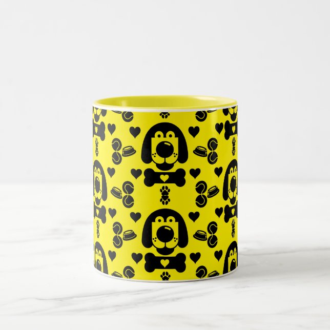 Caneca De Café Em Dois Tons Cachorro Considerado Padrão (Centro)