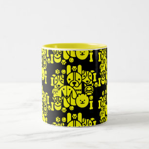 Caneca De Café Em Dois Tons Cachorro Considerado Padrão