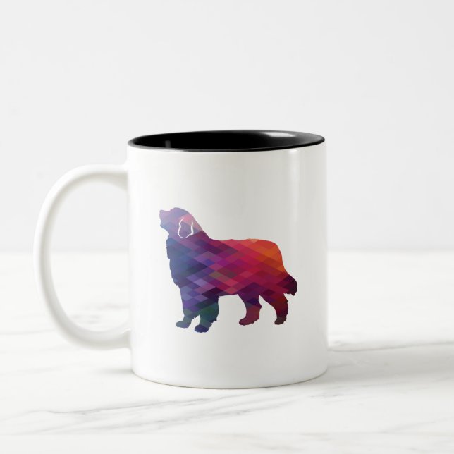 Caneca De Café Em Dois Tons Cachorro-das-montanhas Bernese Silhoule Purple (Esquerda)