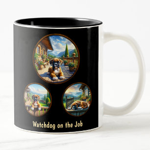 Caneca De Café Em Dois Tons Cachorro de Boxer