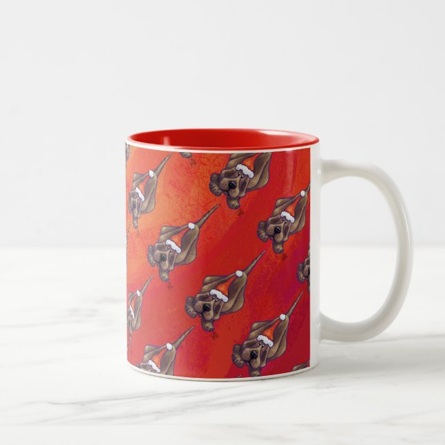 Caneca De Café Em Dois Tons Cachorro De Cachorro Em Vermelho (Direita)