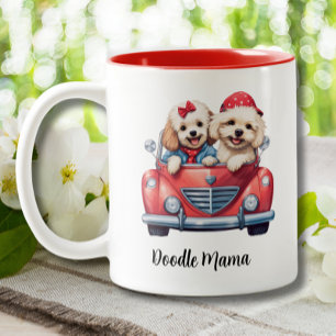 Caneca De Café Em Dois Tons Cachorro de Cockapoo Bonito Personalizado