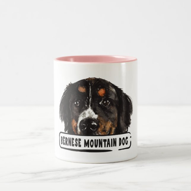 Caneca De Café Em Dois Tons Cachorro de Montanha Bernese (Centro)