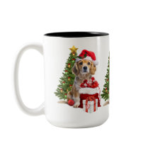 Cachorro de Natal com Chapéu de Papai Noel