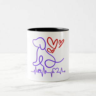 Caneca De Café Em Dois Tons Cachorro Dia de os namorados giro