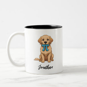 Caneca De Café Em Dois Tons Cachorro do Dia do Pi com Símbolo do Pi Feliz Di