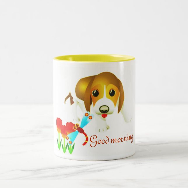 Caneca De Café Em Dois Tons Cachorro Doce (Centro)