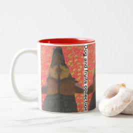 Caneca De Café Em Dois Tons Cachorro e morango