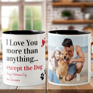 Caneca De Café Em Dois Tons Cachorro Engraçado Eu Te Amo Foto Personalizada De