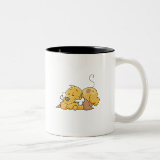 Caneca De Café Em Dois Tons Cachorro Feliz com Camisetas Ósseos e presentes