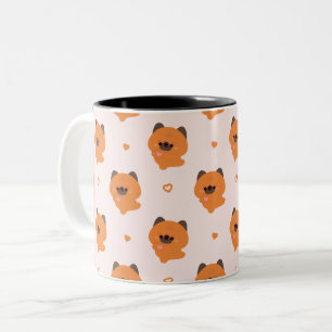 Caneca De Café Em Dois Tons Cachorro filhote Pastor Alemão de amor fofo