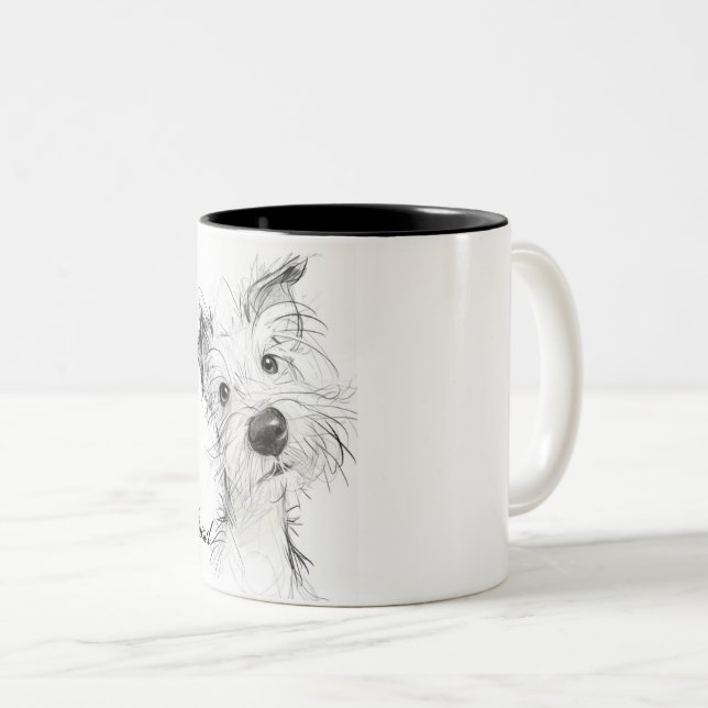 Caneca De Café Em Dois Tons Cachorro Gelado (Frente Esquerda)