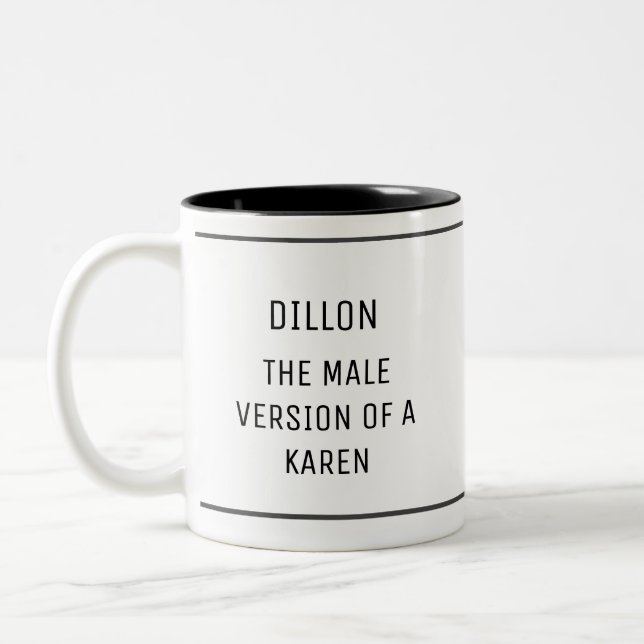 Caneca De Café Em Dois Tons Cachorro Homem Karen Personalizado Divertido (Esquerda)