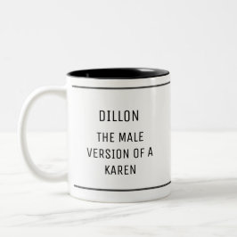 Caneca De Café Em Dois Tons Cachorro homem Karen personalizado engraçado