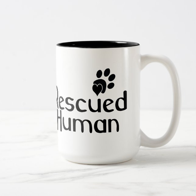 Caneca De Café Em Dois Tons Cachorro Humano Recuperado (Direita)