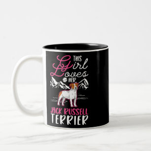Caneca De Café Em Dois Tons Cachorro Jack Russell Terrier Girl Jack Russel Ter