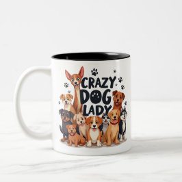 Caneca De Café Em Dois Tons Cachorro Louco Enlouquecido Soprando Café Presente