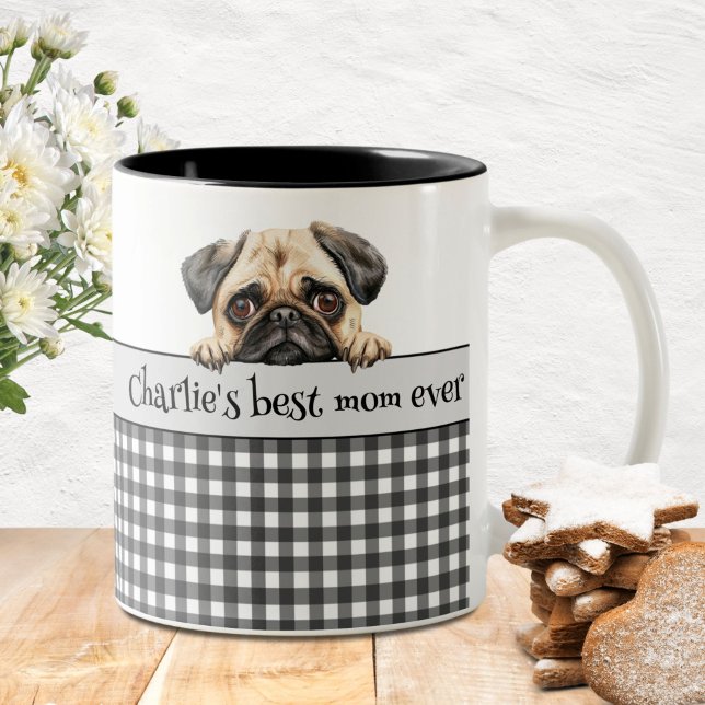 Caneca De Café Em Dois Tons Cachorro Mãe Aquarela Personalizada (Criador carregado)