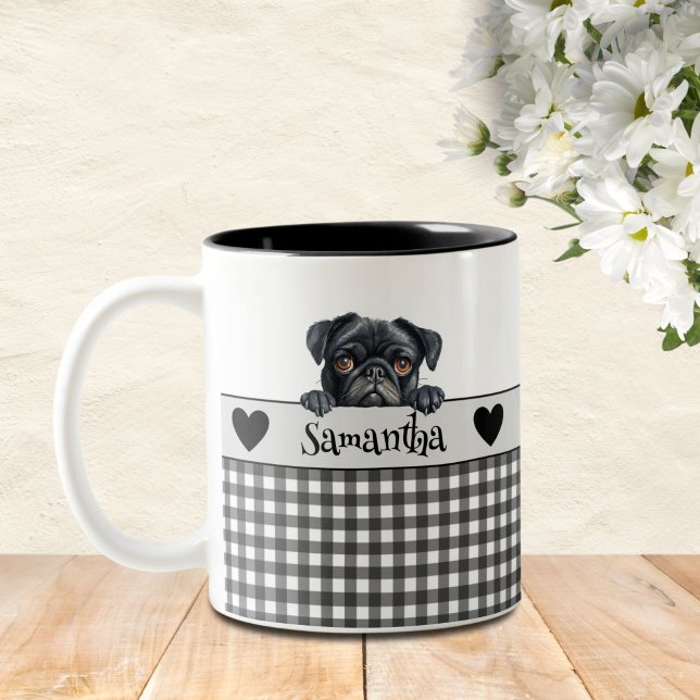 Caneca De Café Em Dois Tons Cachorro Mãe Aquarela Personalizada (Criador carregado)