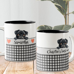 Caneca De Café Em Dois Tons Cachorro Mãe Aquarela Pug Café Personalizado De Do