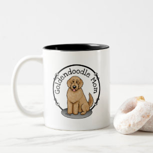 Caneca De Café Em Dois Tons Cachorro Mãe Doodle Mãe (ouro vermelha) Cachorro M