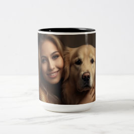 Caneca De Café Em Dois Tons Cachorro Mãe Wifey Modern Black Script White Women