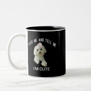 Caneca De Café Em Dois Tons Cachorro Maltês Cachorro Maltês Engraçado Cotação