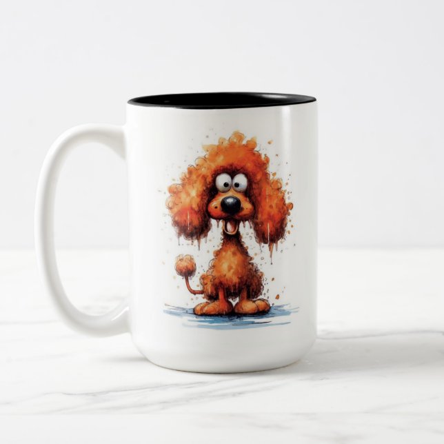 Caneca De Café Em Dois Tons Cachorro Monstro Engraçado: Chupacabra Chewy (Esquerda)