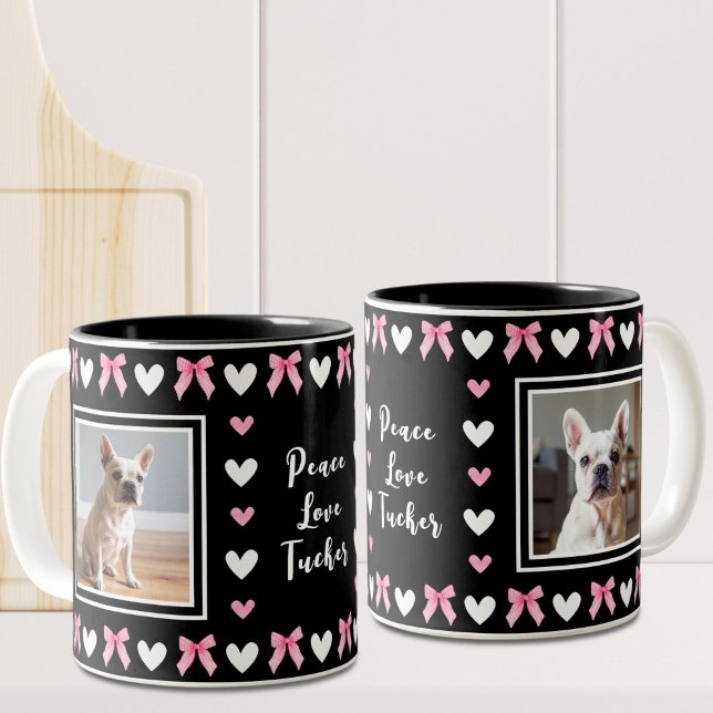 Caneca De Café Em Dois Tons Cachorro Passa Preto 2 Foto (Criador carregado)