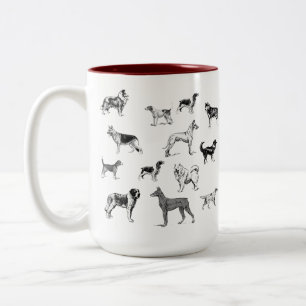 Caneca De Café Em Dois Tons Cachorro Raça Mug
