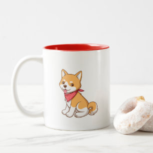Caneca De Café Em Dois Tons Cachorro Shiba Inu Adorável
