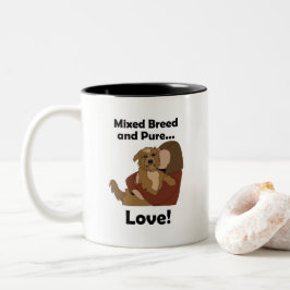 Caneca De Café Em Dois Tons Cachorro SRD Raça Mista Amor Puro Aniversário do P