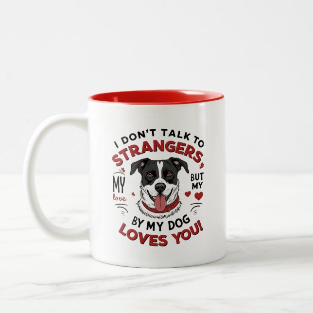 Caneca De Café Em Dois Tons Cachorro te ama (Esquerda)