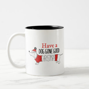Caneca De Café Em Dois Tons Cachorros de Natal Papais noeis Cachorros Cachorro
