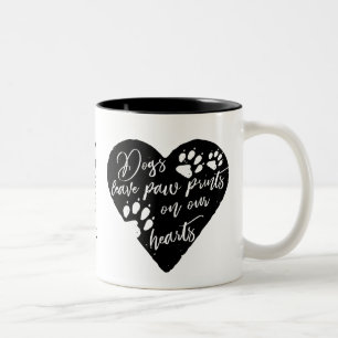 Caneca De Café Em Dois Tons Cachorros deixam pegadas nos nossos corações Pet L