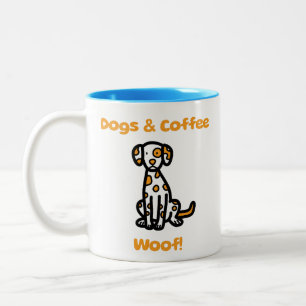 Caneca De Café Em Dois Tons Cachorros e café!