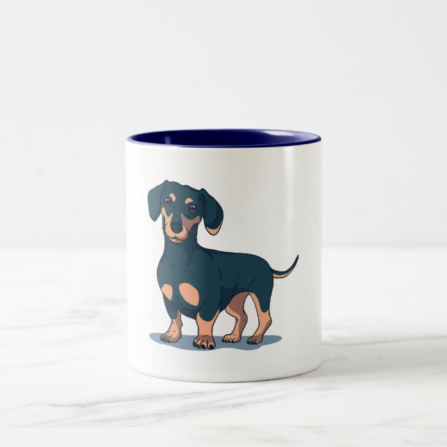 CANECA DE CAFÉ EM DOIS TONS CACHSHUND (Centro)
