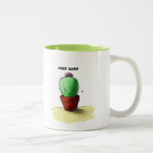 Caneca De Café Em Dois Tons Cacto livre dos abraços