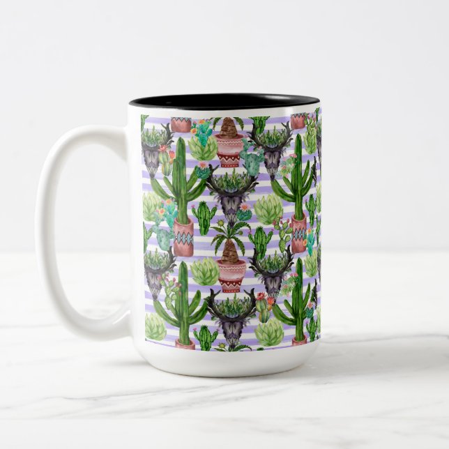 Caneca De Café Em Dois Tons Cactus (Esquerda)