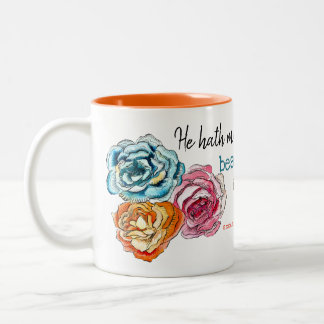 Caneca De Café Em Dois Tons "Cada trio floral bonito da coisa"
